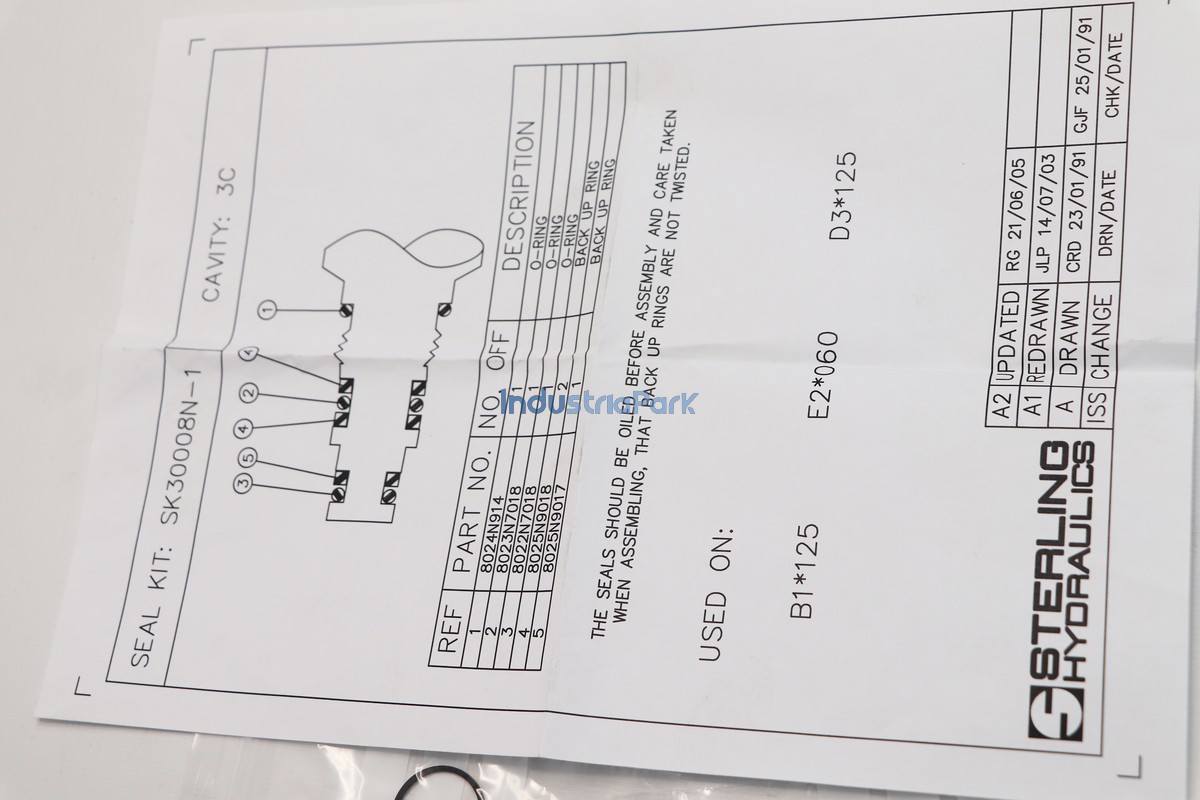 SEALING SET FOR VALVE CART.  10141623