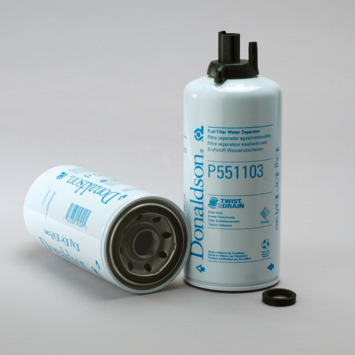 FUEL FILTER, WATER SEPARATOR SPIN-ON TWIST&DRAIN P551103