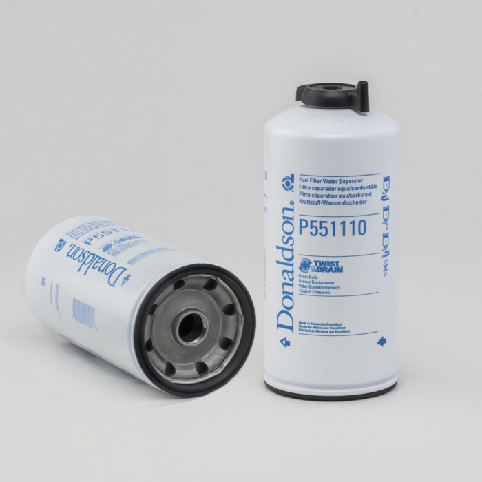 FUEL FILTER, WATER SEPARATOR SPIN-ON TWIST&DRAIN P551110
